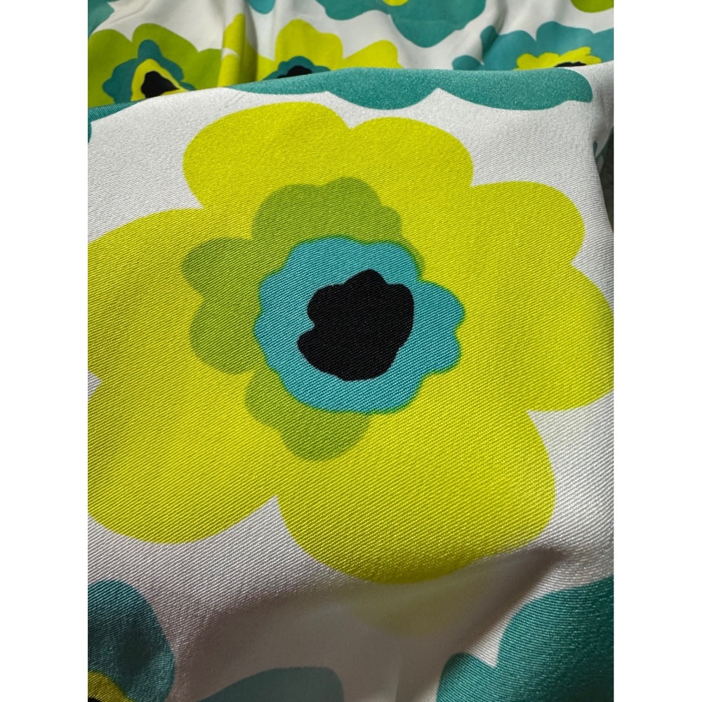 AGB Dress Womens Size 6 Floral Sheath Cap Sleeve Exposed Zipper Teal Lime White - Picture 4 of 13